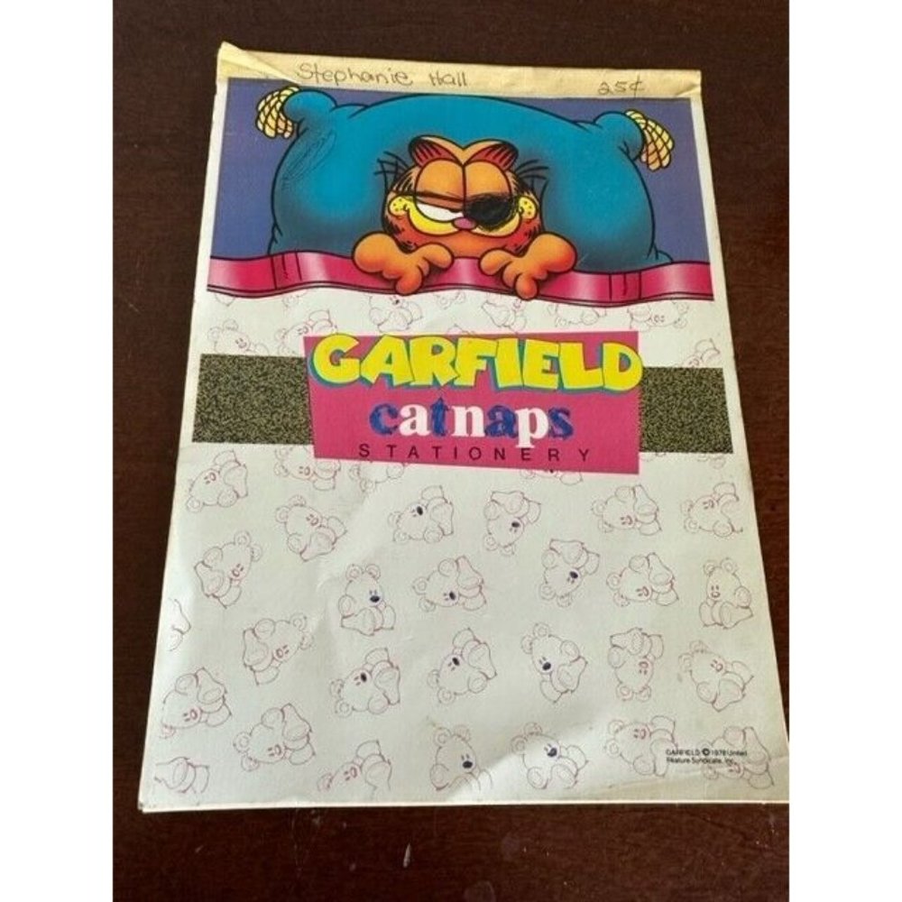 Rare Vintage Garfield catnaps Stationery Set Paper Pad 1978 United Feature Syndi